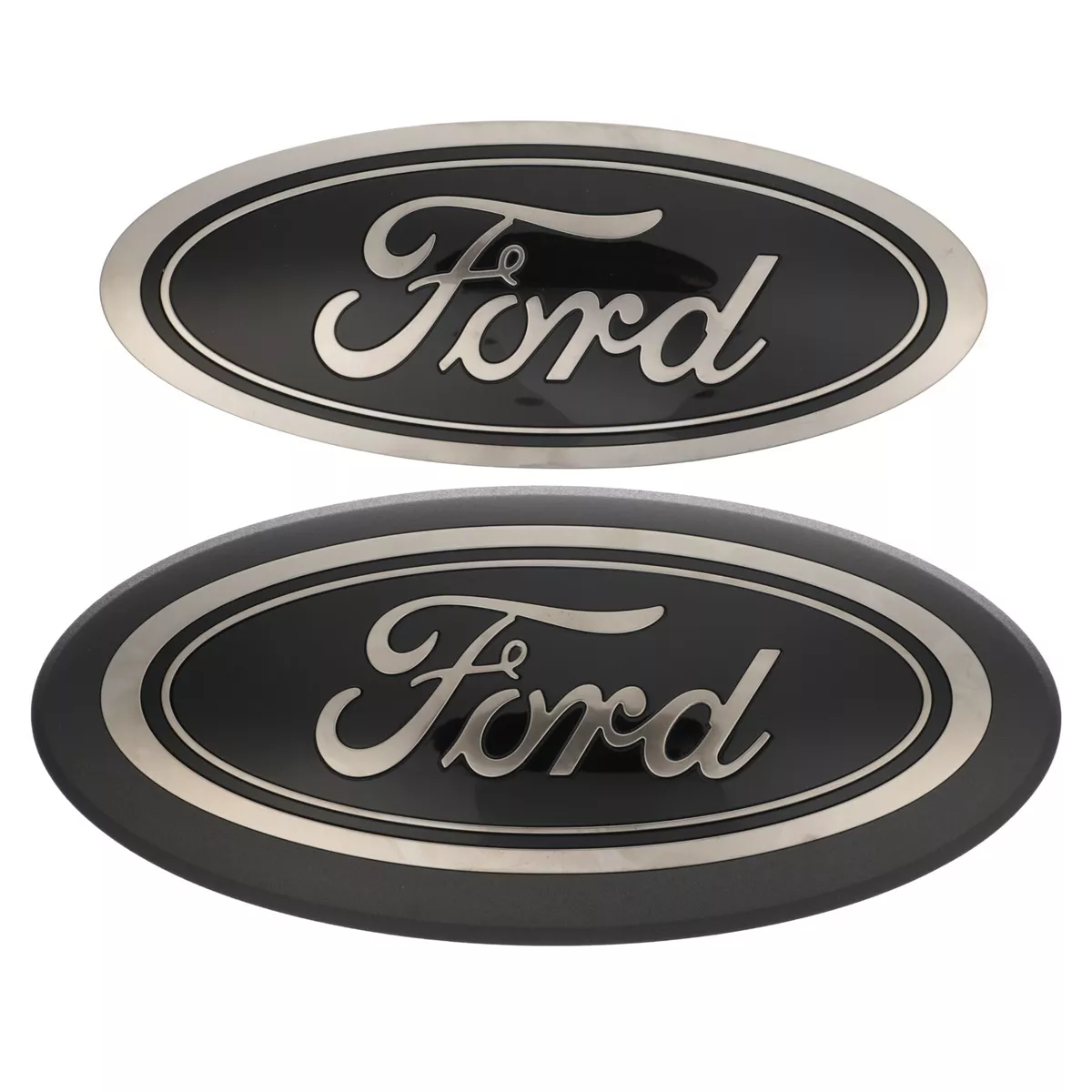 F-150 2018-2020 Front/Rear Smoke Chrome Black Ford Oval Emblem w/ Camera