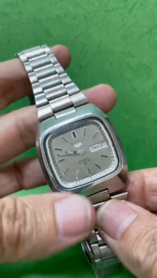 Vintage Nice SEIKO 6319-5080 automatic 37m Silver DIAL DAY DATE SS