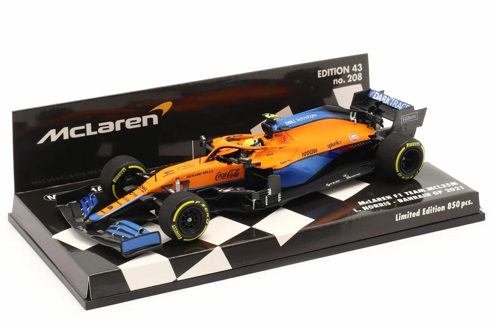 MODELLINO AUTO 1:43 F1 MINICHAMPS MCLAREN MCL35M NORRIS BAHRAIN GP 2021 DIE CAST - Immagine 4 di 4