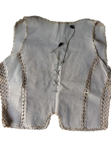 Unbranded Gillett Waist Coat Women Medium Vest Grey Leather Knit Hardly Used - Picture 2 of 24