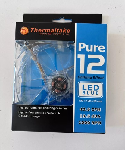 Thermaltake Pure 12 120mm Blue LED Case Cooling Fan CF-F012-PL12BU-A - Picture 2 of 2