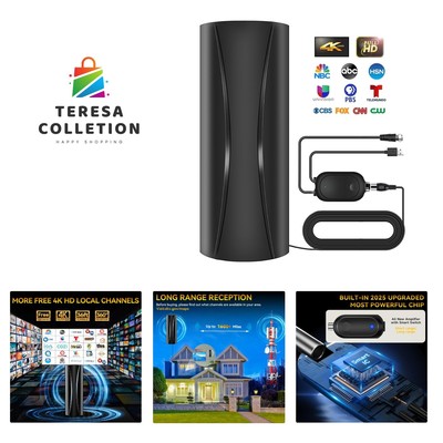 1600+ Miles Range TV Antenna, 2025 Strongest Digital TV Antenna Indoor with A...