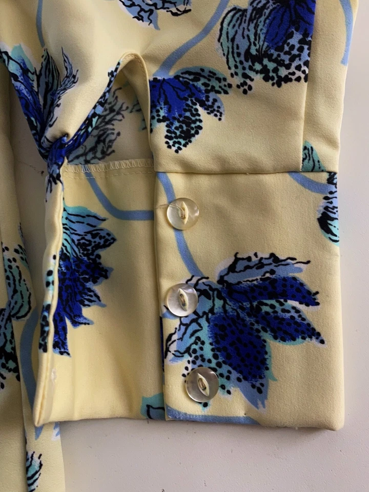 CAMISA MANGA LARGA VINTAGE AÑOS 70 Triumph California Floral Poli Mediana M 15.5x32/33 Foto 3 de 4