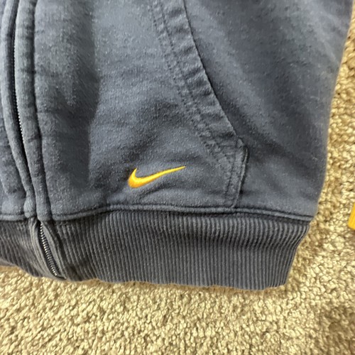 Vintage Youth Nike Fleece Pullover Blue Embroidered Hoodie Sweatshirt Size 7 - Picture 3 of 8