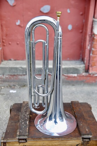 Vintage Getzen Baritone Bugle Single Valve Trumpet Horn antique instrument parts - Picture 2 of 17