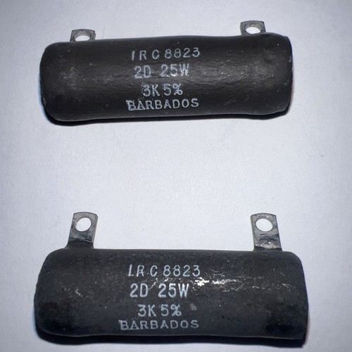 IRC BARBADOS 3,000 Ohm 25 Watt 5% Wirewound Resistor New Quantity Of (2) - Picture 7 of 12