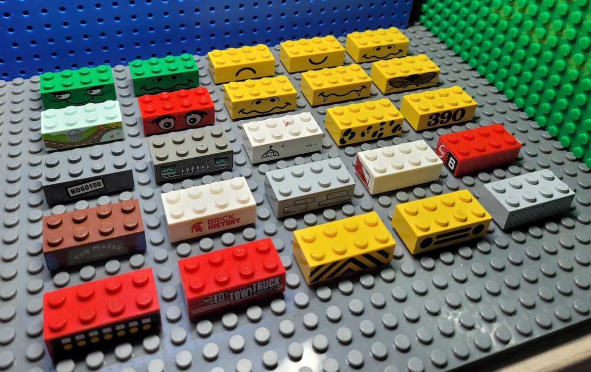 Lego 3001 Brick 2x4 with Print/Sticker Select Your Set Pack of or