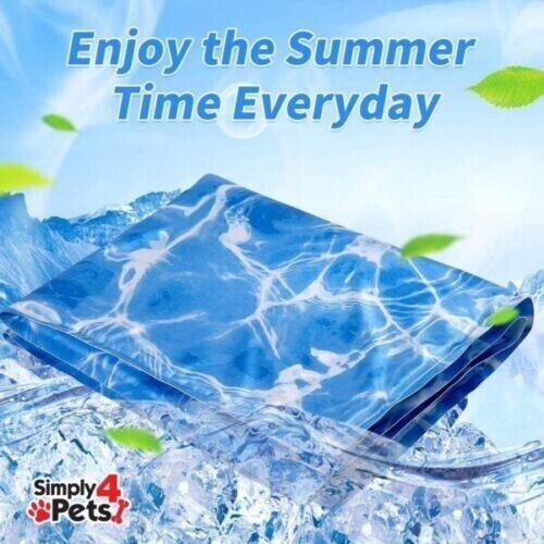 Gel Cooling Mat Pet Dog Cool Summer Heat Relief Non-toxic Cushion Bed 90x60 - Picture 8 of 23