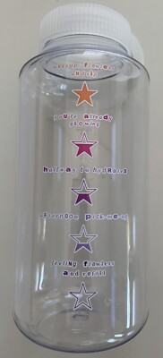 34 oz Clear Motivational Sports Tracking Water Bottle Progress Markers Boxed