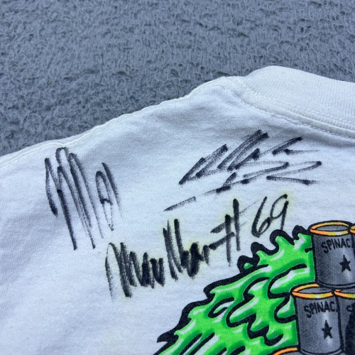 VTG Steve Kinser Popeye Racing Double Sided Shirt Autographs Quaker State Small* - Picture 12 of 15