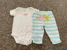 Carter's Girls Fish Blue & White Outfit 3M