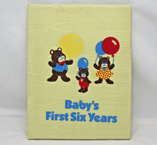 Vtg Baby Book 'Baby's First Six Years' Yellow Satin UNUSED Menninger Foundation