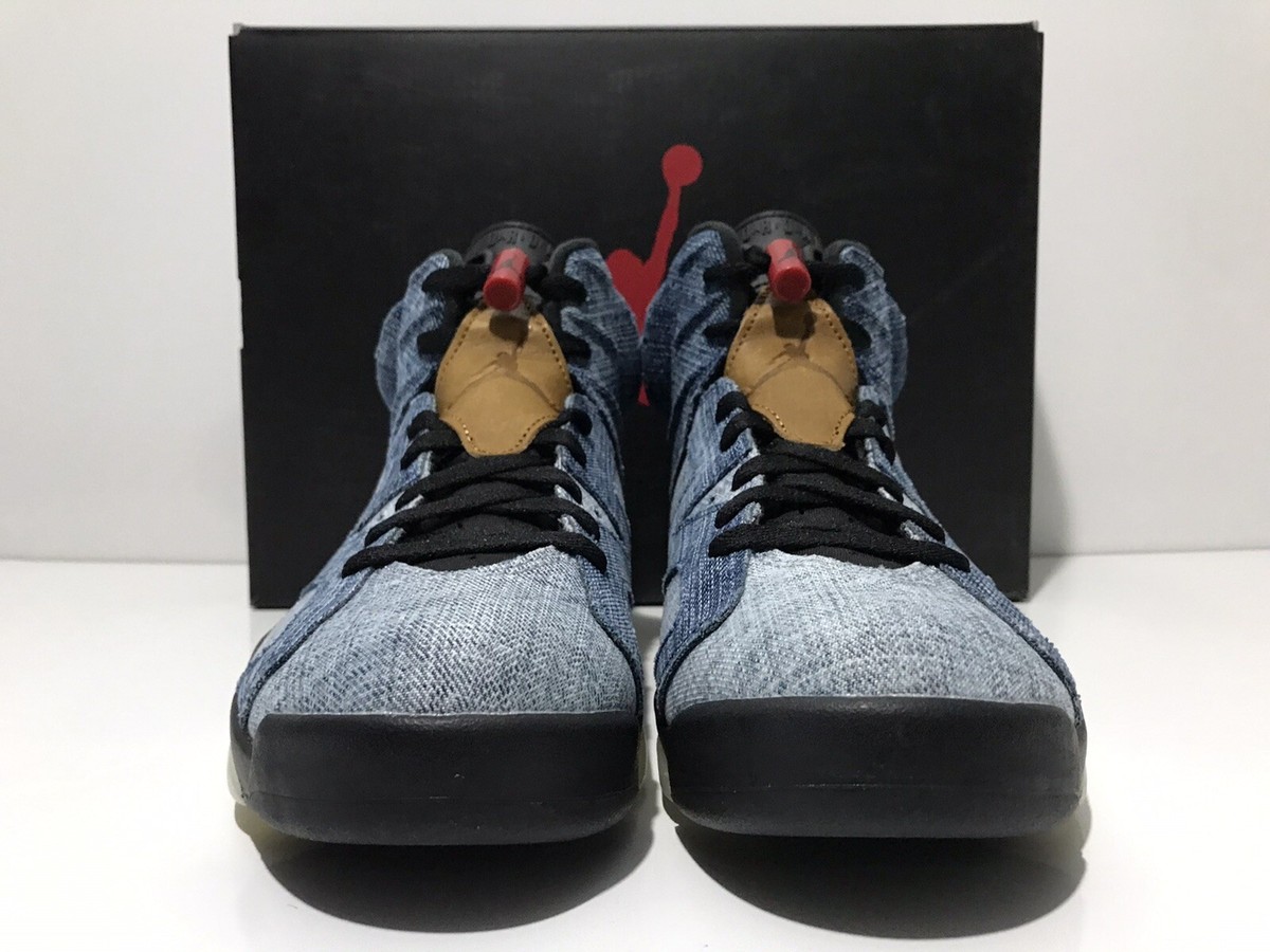 Air Jordan 6 Retro Washed Denim Sail/Varsity/Red/Black CT5350-401 Sz 11 Air Jordan 6 Retro Washed Denim Sail/Varsity/Red/Black  main image 4