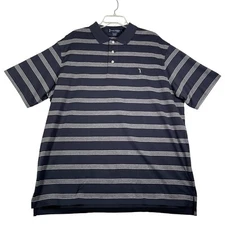 Daniel Cremieux Golf Shirt Mens XL Blue White Stripe Polo Short Sleeve Logo NEW