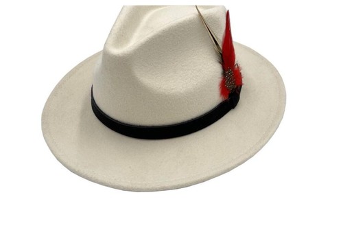 Sombrero Fedora 100 % Lana Unisex Pluma Sombrero Aplastable Ala Ancha Fieltro Sombrero Trilby Sombrero - Imagen 17 de 17
