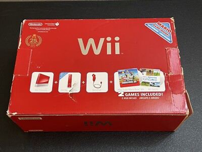 Nintendo Wii Red Super Mario 25th Anniversary Console BOX