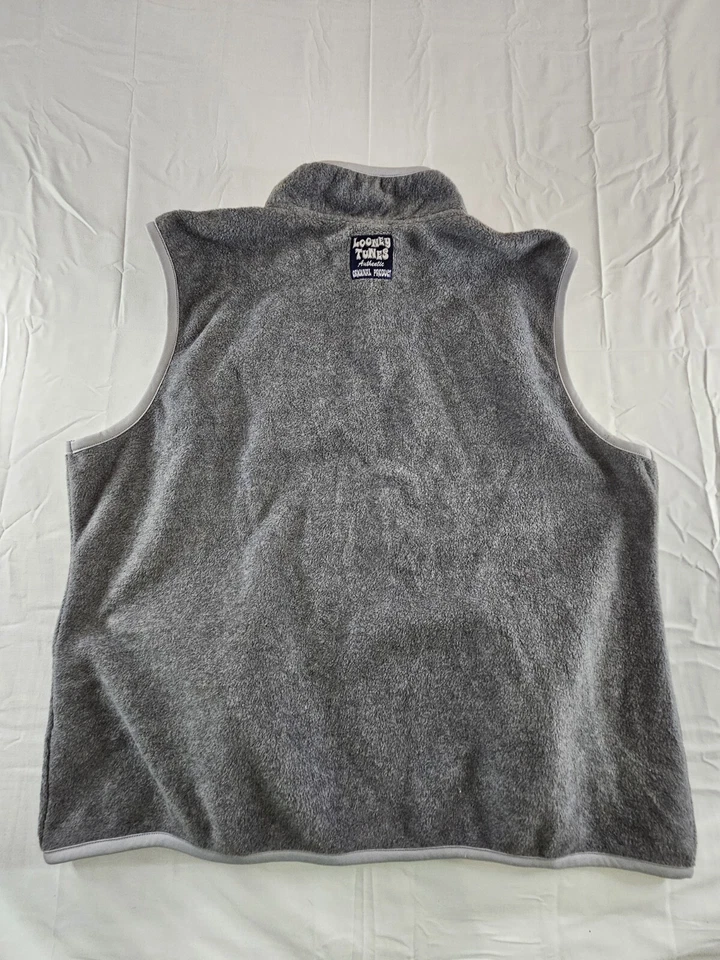 Женский флисовый жилет Taz 22/24 серый Wild Thing Looney Tunes Heart 2000 винтажный - Изображение 4 из 4