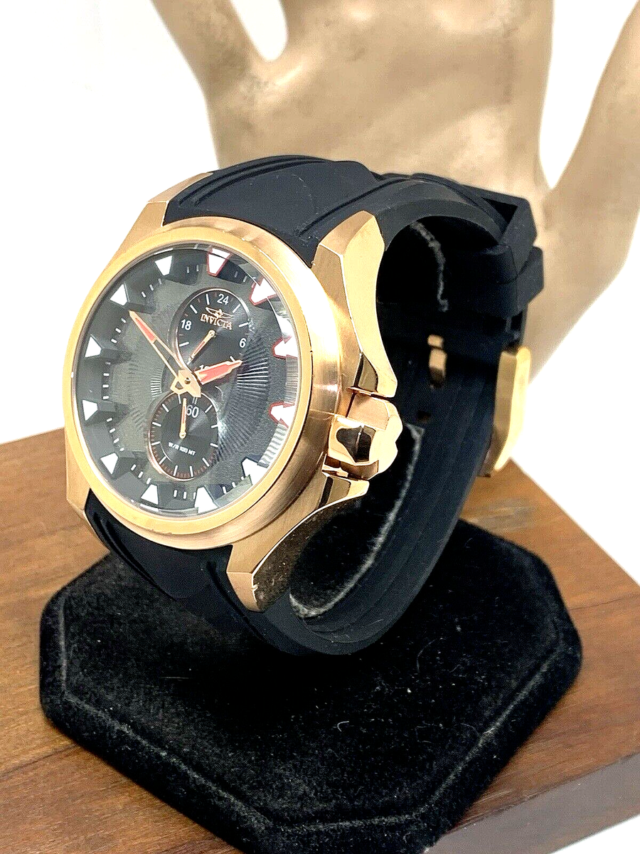 Invicta Men's Watch 38015 S1 Rally Quartz Black Dial Rose Gold