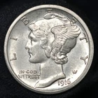 1916-S Mercury Dime -- Choice BU Uncirculated with Full Split Bands