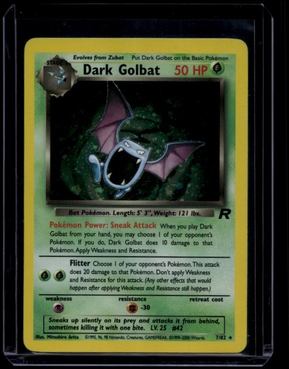 Pokemon TCG Dark Golbat 7/82 Team Rocket Holo Rare LP