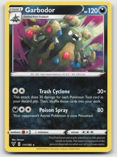 Pokemon TCG Garbodor 111/185 Rare Vivid Voltage NM