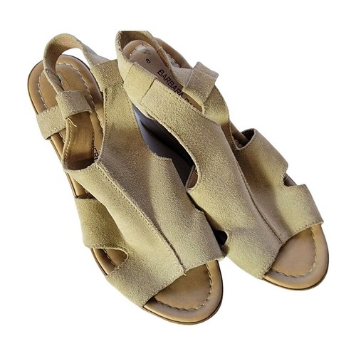 Barbara Barbieri Leather Wedges Block Heel Ankle Strap Sandals Wedge