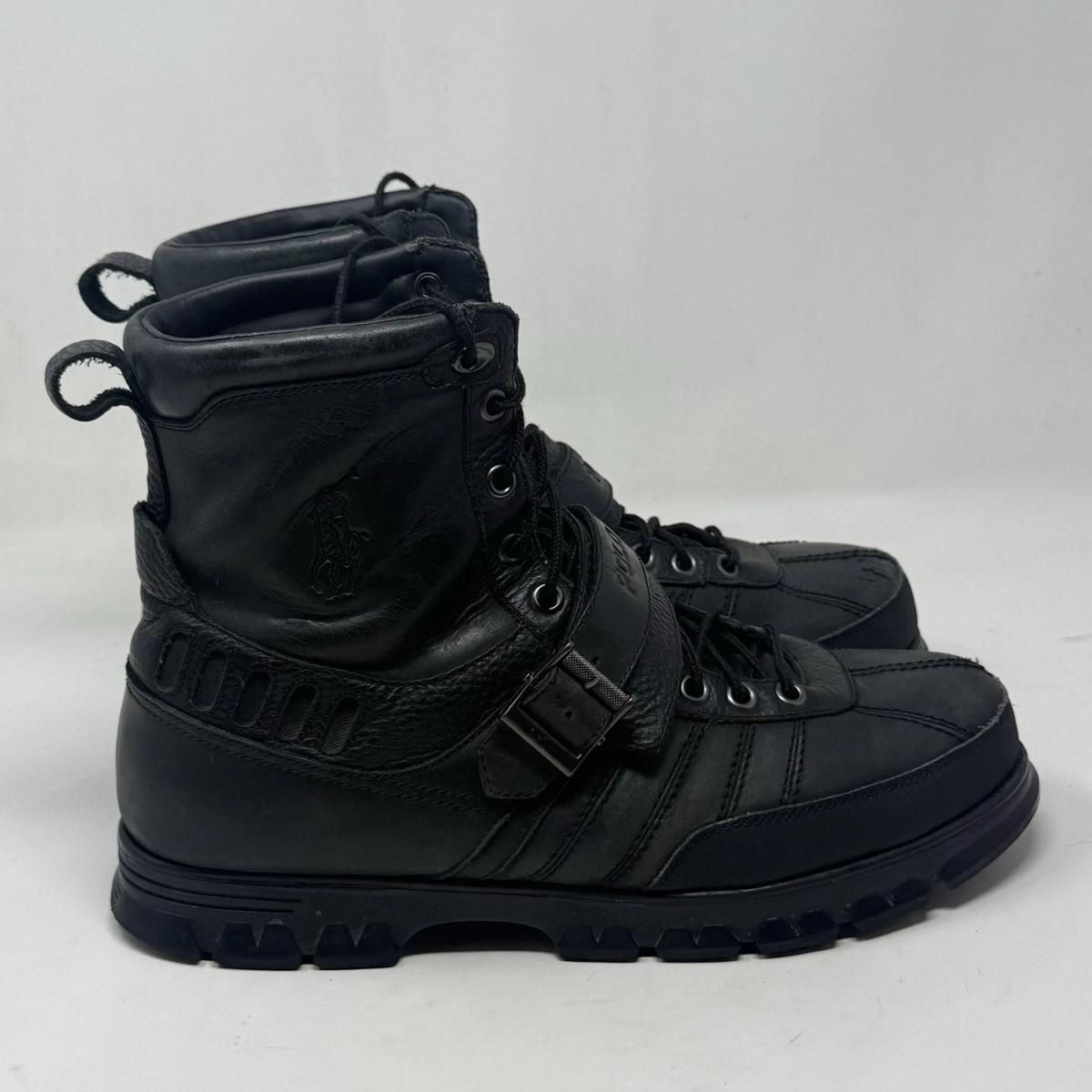 Polo Ralph Lauren男式黑色拉链靴| eBay