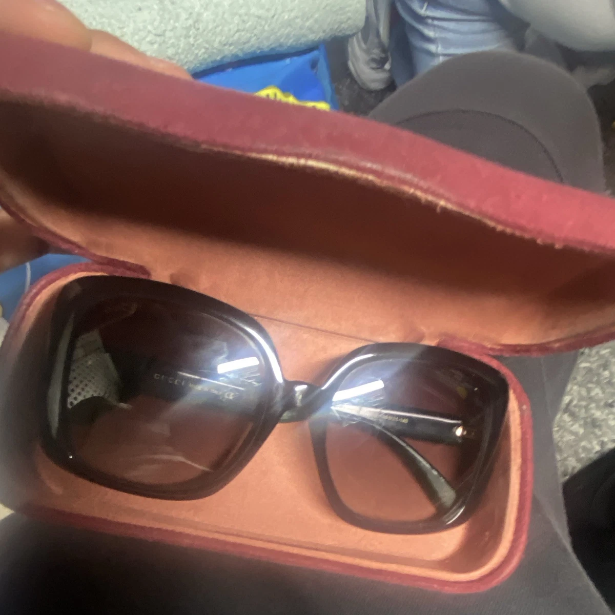 Gucci Amber Brown Oversized Square Women\'s Sunglasses Never worn Gucci Oversized Gold-Tone Square Sunglasses | Authentic Pre  main image 2