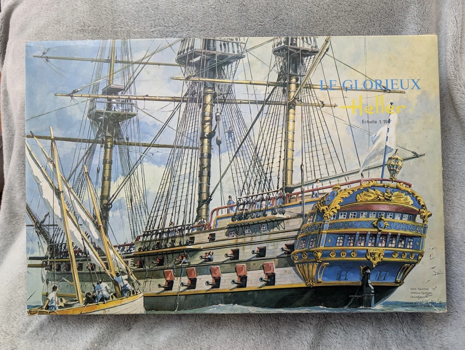Heller # 913 Le Glorieux, французский флот парусный корабль - 1/150 РЕДКАЯ ВИНТАЖНАЯ - Изображение 4 из 4