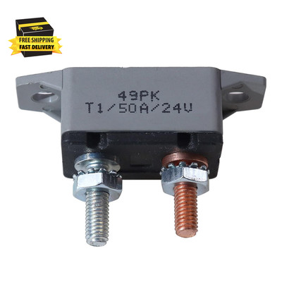 12-24V 50Amp Auto Resettable Stud Type Circuit Breaker Fuse Holder 50A,Lengthwis