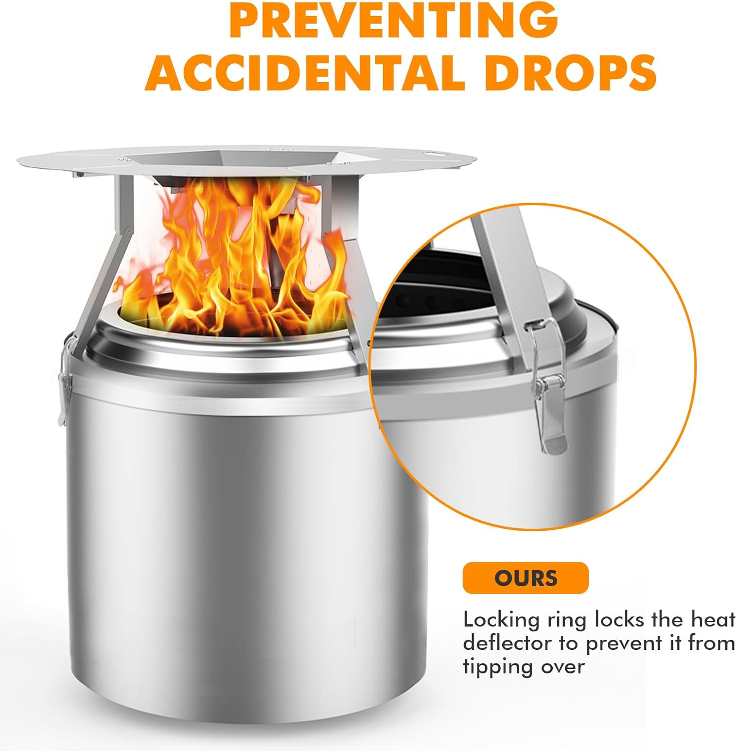 Heat Deflector Compatible with Solo Stove Ranger and Other 15" Fire Pit -Foldabl