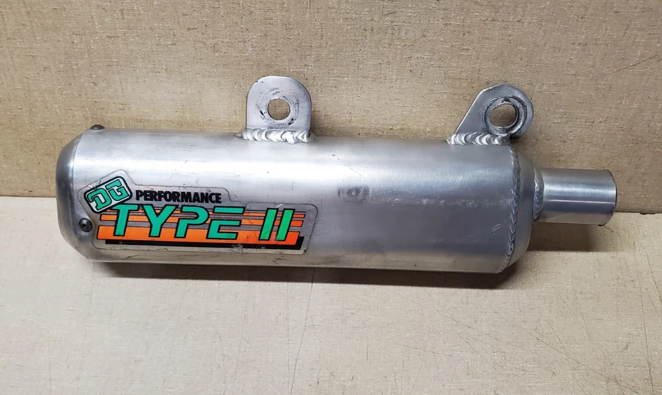 SILENCIADOR ESCAPE SILENCIADOR OVALADO DG PERFORMANCE TIPO II KAWASAKI KX250 1986 FUNCIONA Foto 2 de 4