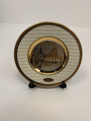 Chokin San Francisco Collector s Mini Plate with Stand- NEW