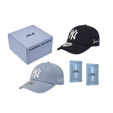 MLB x Karina Signature Unstructured Ball Cap Black & Sky Blue + 2 Photocards