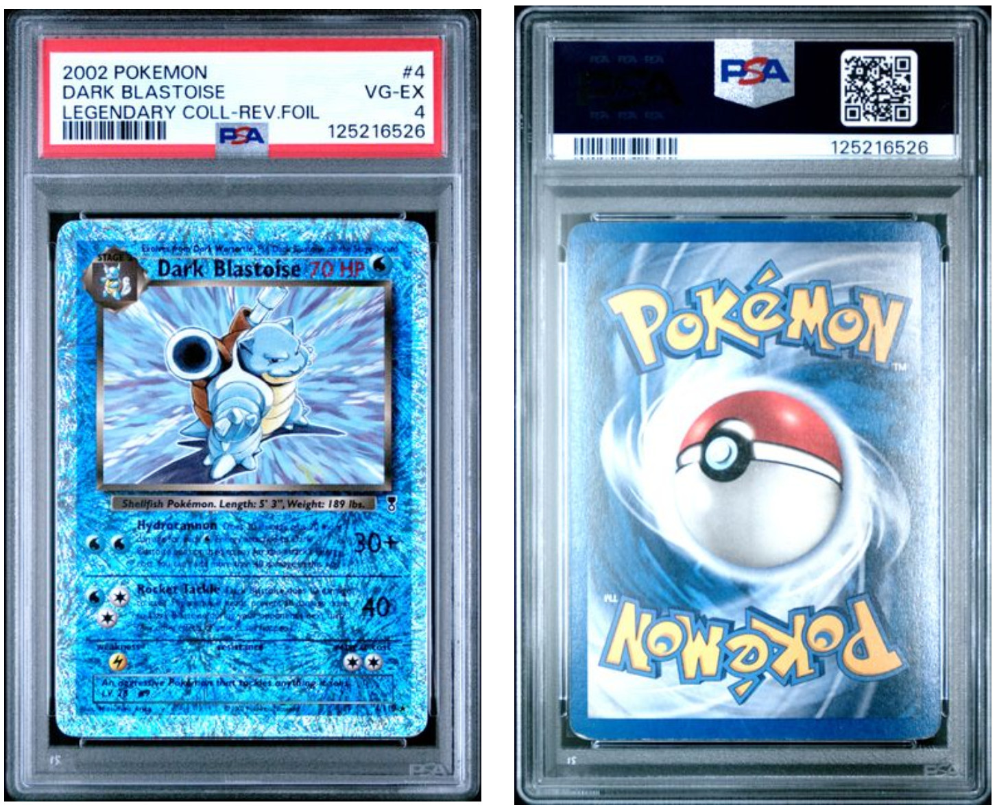 2002 POKEMON LEGENDARY COLLECTION #4 DARK BLASTOISE Reverse Foil PSA 4 VG-EX