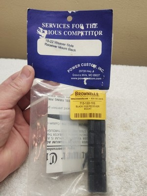 Power Custom 10/22 Weaver Style Receiver Mount Black Ruger 10/22 Scope Base NOS