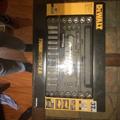 DEWALT ToughSystem 2.0 37pc 3/8'' Ratcheting Socket Set Chrome DWMT45400 Holder