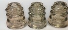 Set Of 3 Vintage 1947 Whitall Tatum Glass Insulator No. 1 - Clear, 4" Tall — photo 1