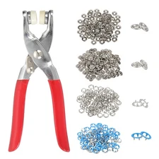 100Set Metal Snap Button Kit 9.5mm Hollow Prong Snap Button Tools Light Blue