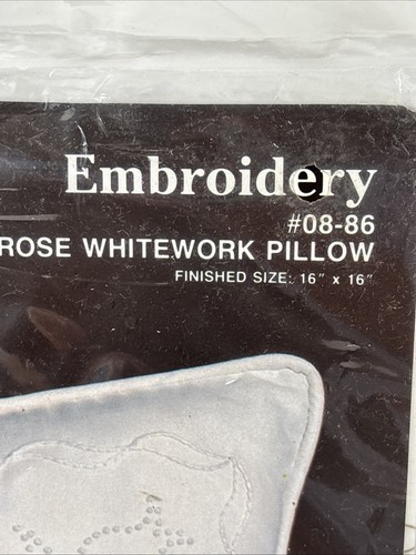 Janlynn Embroidery Hearts & Rose Whitework Pillow Kit (2) New - Picture 8 of 12