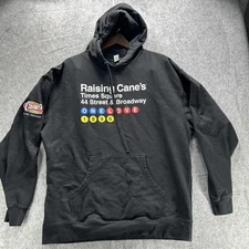 Raising Canes Sweatshirt Mens 2XL Black Times Square One Love Hoodie Pullover