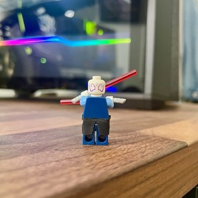 LEGO Star Wars Asajj Ventress Minifigure sw0195 Dark Blue Torso Set 7676 USED