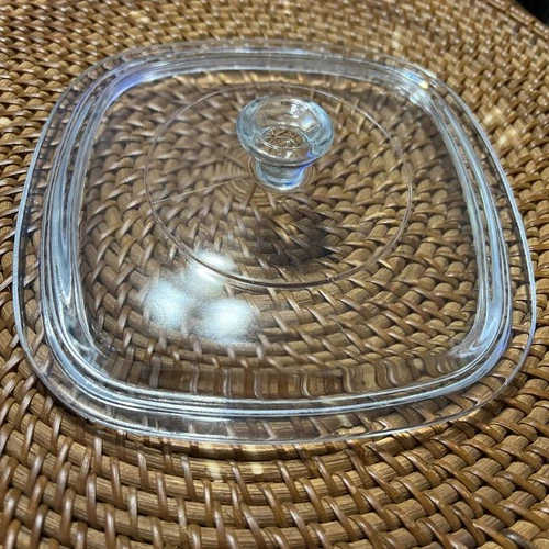 Vintage Pyrex Square Glass Replacement Lid Clear Corning Ware