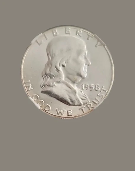 1958 "P" Franklin SILVER Half Dollar 50c NGC MS63! - Image 3 of 4