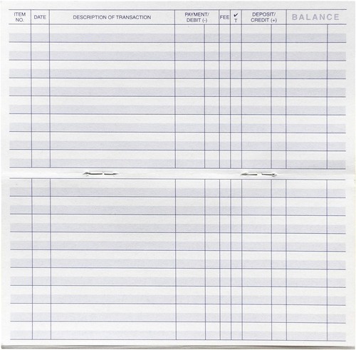 Checkbook Registers for Personal Checkbook, Transactions White and Blue - Picture 4 of 5
