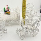 Vintage White Wrapped Wire Wicker Doll Furniture Nursery Set Crib Pram Chair — photo 8