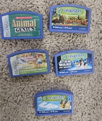 Leap Frog Leapster Learning Game Cartridges Lot of 5 Star Wars, Up , Diego 