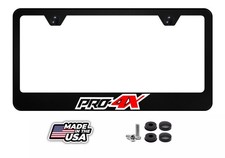 Red White Pro-4x License Plate Frame Tag Cover Black Metal Material With Screw Red White Pro-4x License Plate Frame Tag Cover Black Metal Material With Screw