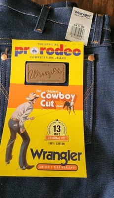 Wrangler Cowboy Cut 13MWZ Original Fit Jeans Men's 34x30 Rigid Dark Wash Rodeo