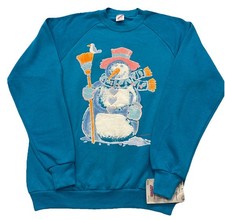 NWT VTG 1989 Airwaves Puff Print Colorful Snowman Sweatshirt Jerzees USA